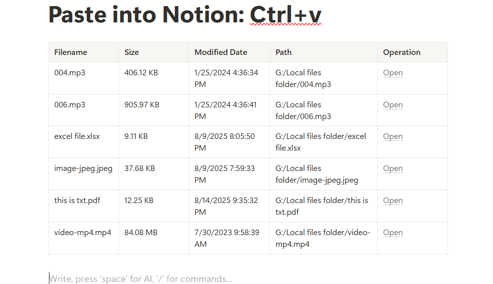 Guide to use Files to Notion